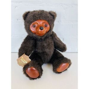 Vintage Robert Raikes 1985 Plush‎ Teddy Bear "SHERWOOD"  #5452 Wood Face & Feet